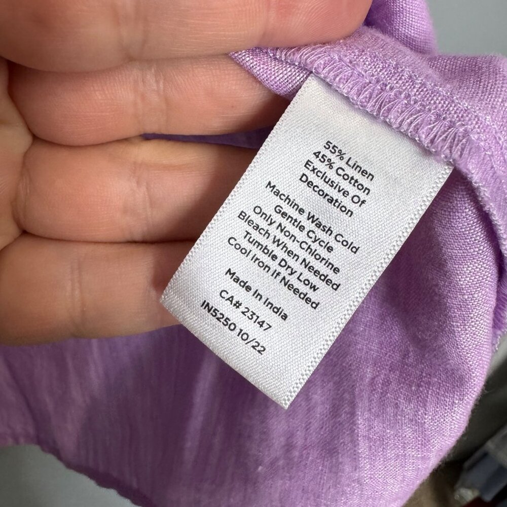 TALBOTS linen butterfly embroidered square neck top size S - Picture 6 of 7